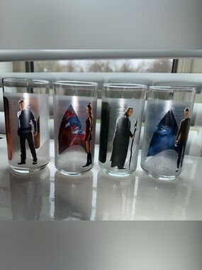 Set of 4 Star Trek Glasses 2008 Burger King Collectible Set